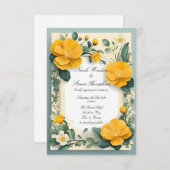 Forever in Bloom Buttercup Huwelijksuitnodiging (Voorkant / Achterkant)