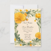 Forever in Bloom Buttercup Huwelijksuitnodiging (Voorkant)