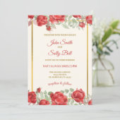 Forever in Bloom: een romantische huwelijksuitnodi Kaart (Staand voorkant)