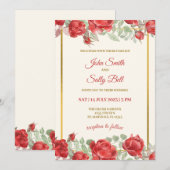 Forever in Bloom: een romantische huwelijksuitnodi Kaart (Voorkant / Achterkant)