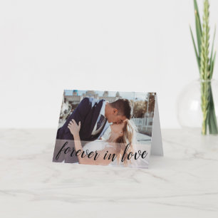 Forever in Love Black Script Photo Valentijnsdag Feestdagen Kaart
