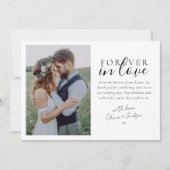 Forever In Love Calligraphy Trouwfoto Bedankkaart (Voorkant)