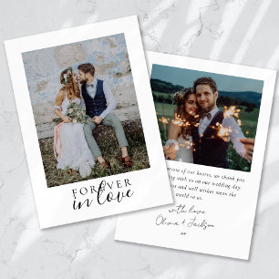 Forever In Love Calligraphy Trouwfoto Bedankkaart