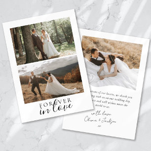 Forever In Love Calligraphy Trouwfoto Bedankkaart