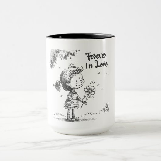 "Forever In Love" Daisy Sketch Mok (Midden)