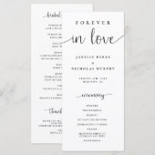 Forever in Love Minimalist Wedding Programme (Voorkant / Achterkant)