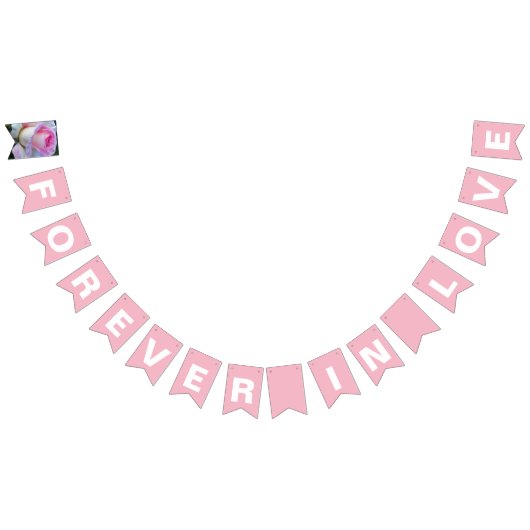 Forever in Love Simple Pink Wedding Vlaggetjes (Alle)