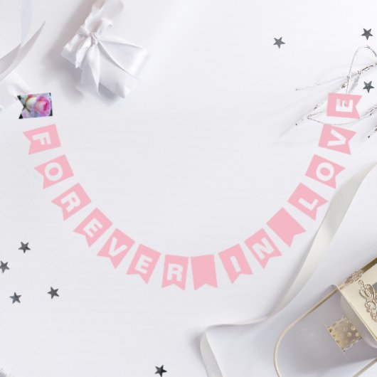 Forever in Love Simple Pink Wedding Vlaggetjes