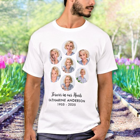 Forever in ons hart 7 Foto Collage Memorial T-shirt