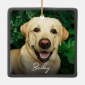 Forever in ons hart Aangepast fotopapier Memorial Keramisch Ornament (Achterkant)