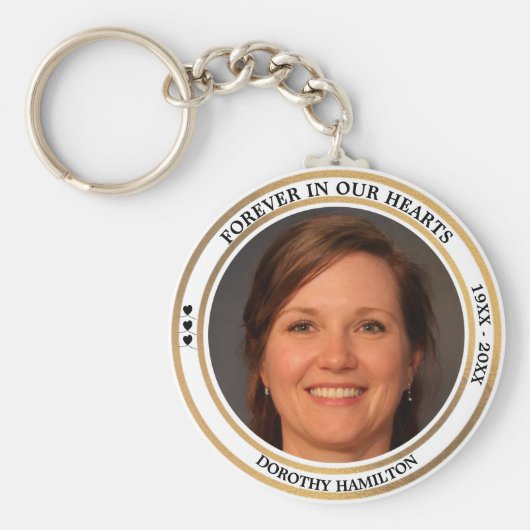 Forever in ons hart Aangepaste Foto Funeral Sleutelhanger (Voorkant)