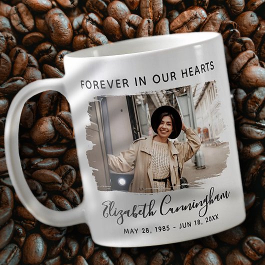 Forever in ons hart Aangepaste foto Memorial Koffiemok