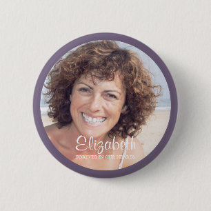 Forever in ons hart Aangepaste Foto Memorial Ronde Button 5,7 Cm
