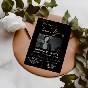 Forever in ons hart - Black Gold begrafenis Kaart