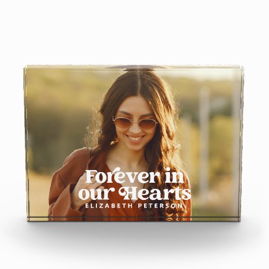 Forever in ons hart Eenvoudige foto Memorial (Voorkant)