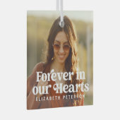 Forever in ons hart Eenvoudige foto Memorial Glas Ornament (Voorkant Rechts)