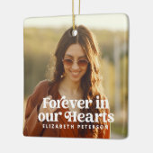 Forever in ons hart Eenvoudige foto Memorial Keramisch Ornament (Links)