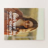 Forever in ons hart Eenvoudige foto Memorial Legpuzzel (Horizontaal)