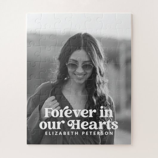 Forever in ons hart Eenvoudige foto Memorial Legpuzzel (Verticaal)