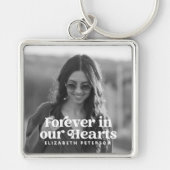 Forever in ons hart Eenvoudige foto Memorial Sleutelhanger (Voorkant)