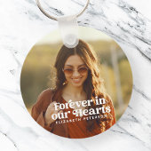 Forever in ons hart Eenvoudige foto Memorial Sleutelhanger