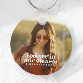 Forever in ons hart Eenvoudige foto Memorial Sleutelhanger