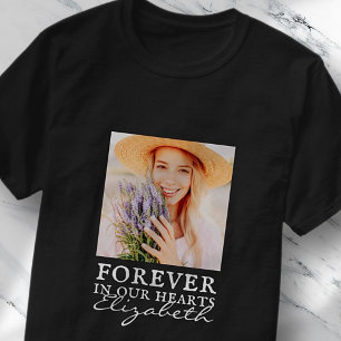 Forever in ons hart Eenvoudige foto Memorial T-shirt