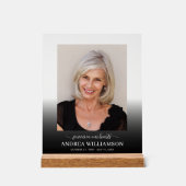 Forever in ons hart Foto begrafenis Acryl Bord (Voorkant)