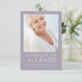 Forever in ons hart Foto begrafenis Bedankkaart (Staand voorkant)