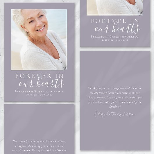 Forever in ons hart Foto begrafenis Bedankkaart