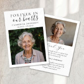 Forever in ons hart Foto begrafenis Bedankkaart