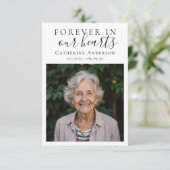 Forever in ons hart Foto begrafenis Bedankkaart (Staand voorkant)