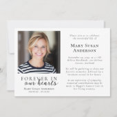 Forever in ons hart Foto begrafenis Kaart (Voorkant)