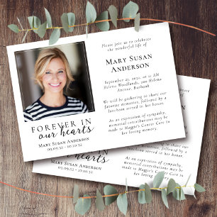 Forever in ons hart Foto begrafenis Kaart