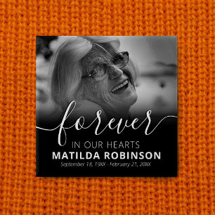 Forever in ons hart Foto Button begrafenis