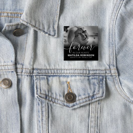 Forever in ons hart Foto Button begrafenis (In situ)