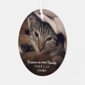 Forever in ons hart Foto Cat Pet Memorial Metalen Ornament (Voorkant links)