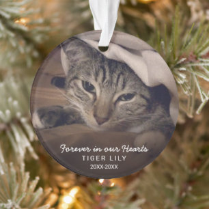 Forever in ons hart Foto Cat Pet Memorial Ornament