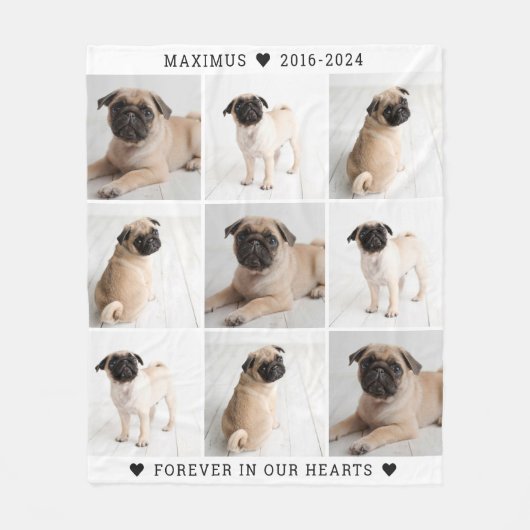 Forever in ons hart Foto Collage Memorial Fleece Deken (Voorkant)