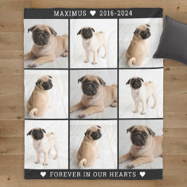 Forever in ons hart Foto Collage Memorial Fleece Deken