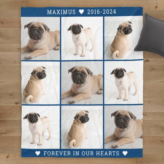 Forever in ons hart Foto Collage Memorial Fleece Deken