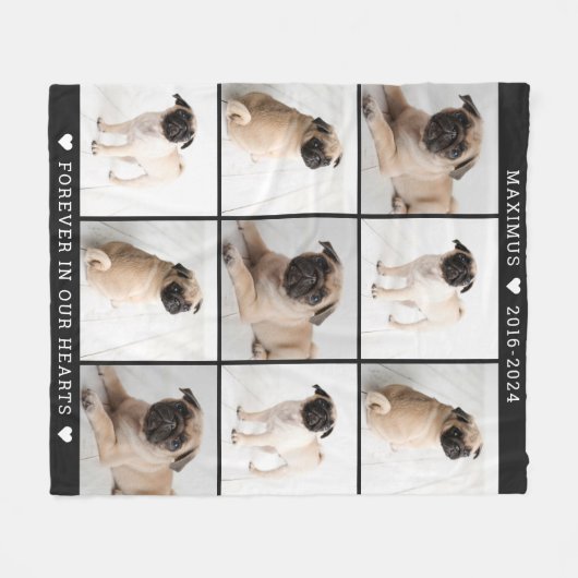 Forever in ons hart Foto Collage Memorial Fleece Deken (Voorkant (Horizontaal))