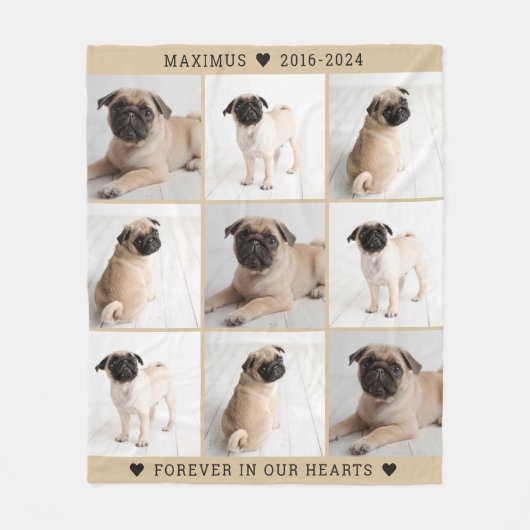 Forever in ons hart Foto Collage Memorial Fleece Deken (Voorkant)