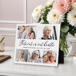Forever in ons hart Foto Collage Memorial Plaq Fotoplaat