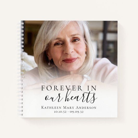 Forever in ons hart Foto Funeral Guest Book Notitieboek (Voorkant)