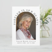 Forever in ons hart Foto Funeral Memorial Bedankkaart (Staand voorkant)