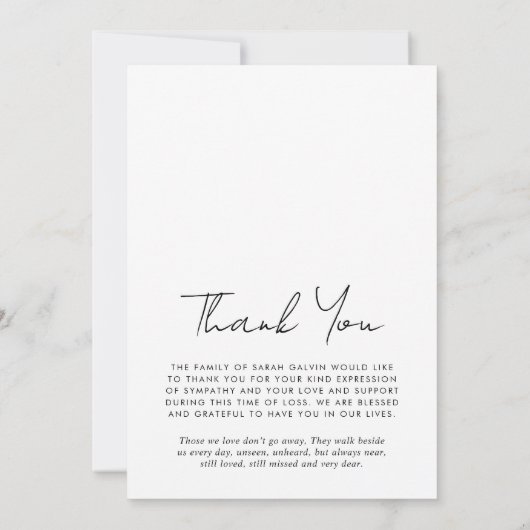 Forever in ons hart Foto Funeral Memorial Bedankkaart (Achterkant)