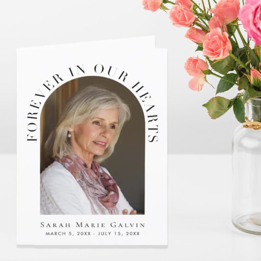 Forever in ons hart Foto Funeral Memorial Bedankkaart