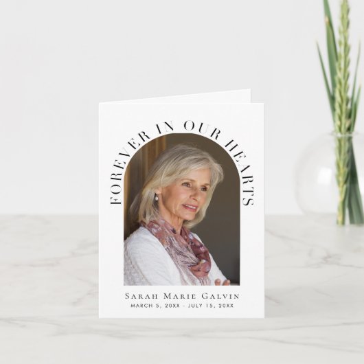 Forever in ons hart Foto Funeral Memorial Bedankkaart (Voorkant)