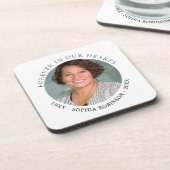 Forever in ons hart Foto Funeral Memorial Bier Onderzetter (Linkerzijde)